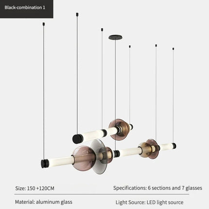 Suspension LED en verre au design canadien, luminaire décoratif pour salon et cuisine