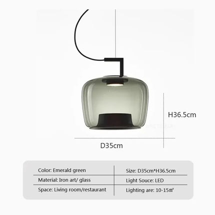 Suspension BROKIS Double en Verre Nordique, Luminaire Art Déco Chrome Poli