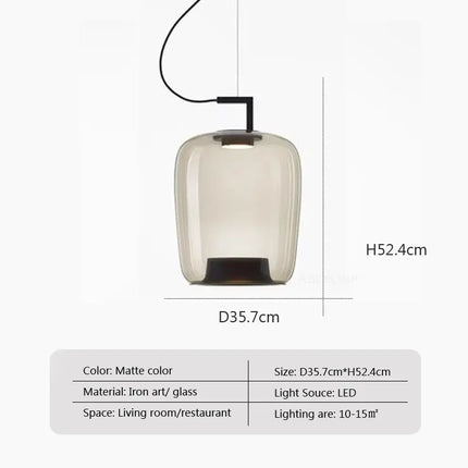 Suspension BROKIS Double en Verre Nordique, Luminaire Art Déco Chrome Poli