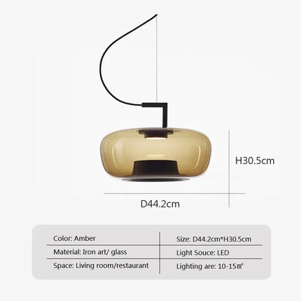 Suspension BROKIS Double en Verre Nordique, Luminaire Art Déco Chrome Poli