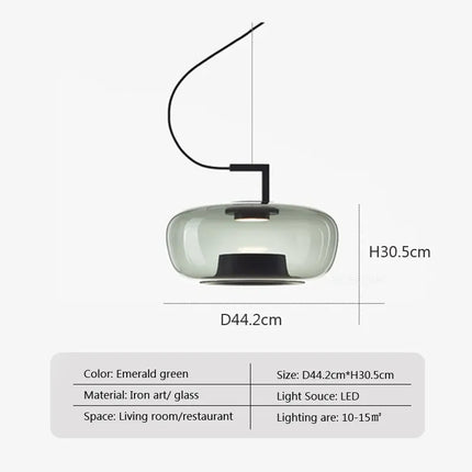 Suspension BROKIS Double en Verre Nordique, Luminaire Art Déco Chrome Poli