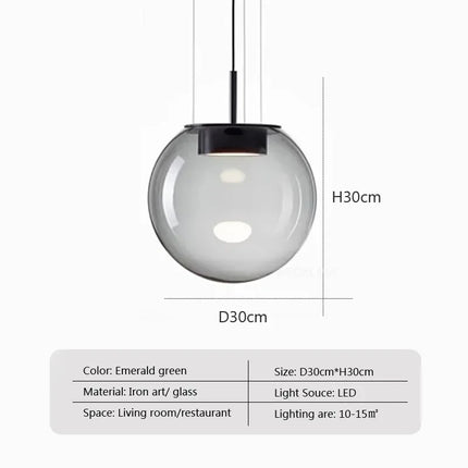 Suspension BROKIS Double en Verre Nordique, Luminaire Art Déco Chrome Poli