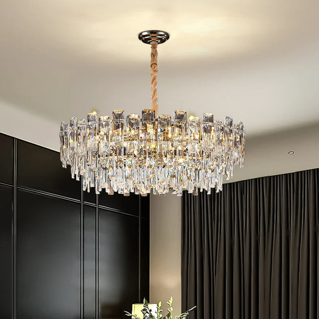 Suspension loft en cristal moderne à LED pour salon et salle à manger