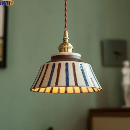Suspension LED 4W en céramique style nordique moderne pour salon et salle à manger