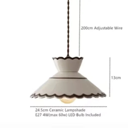 Suspension LED 4W en céramique style nordique moderne pour salon et salle à manger