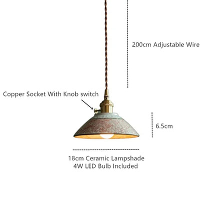 Suspension LED 4W en céramique style nordique moderne pour salon et salle à manger