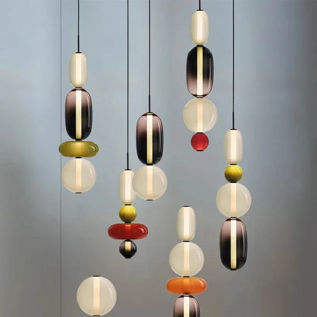 Suspension chevet design italien en verre coloré pour ambiance cosy
