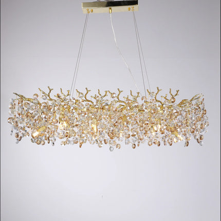 Suspension lustre cristal luxe pour salle à manger et cuisine