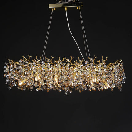 Suspension lustre cristal luxe pour salle à manger et cuisine