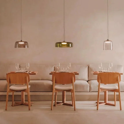Suspension LED design moderne en verre texturé multicouche pour bar et salle à manger