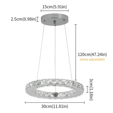 Suspension LED nordique en acier inoxydable et cristal, lumière chaleureuse pour salon et salle à manger