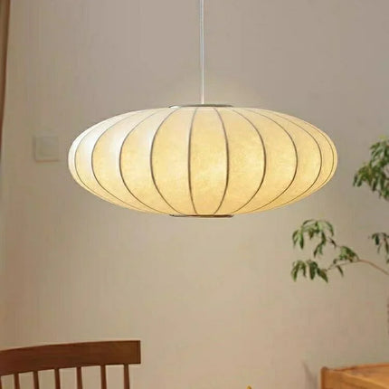 Suspension japonaise en soie Wabi-sabi LED pour salon et hôtel