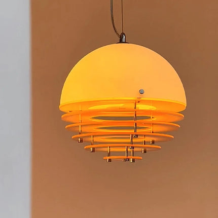 Suspension Bauhaus en acrylique, lumière chaude d’ambiance, style moderne