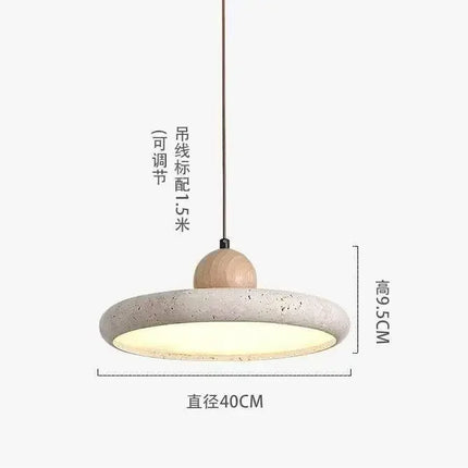 Suspension LED en pierre naturelle travertin, design moderne nordique