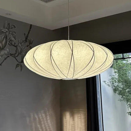 Suspension LED en soie design danois, luminaire d’intérieur haut de gamme