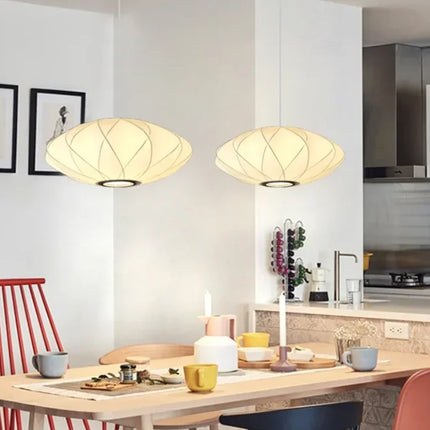 Suspension LED en soie design danois, luminaire d’intérieur haut de gamme