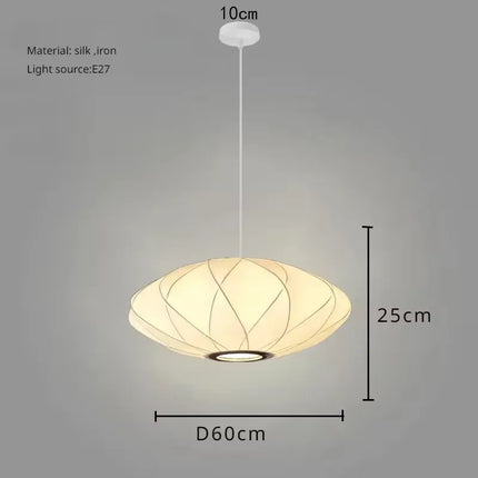 Suspension LED en soie design danois, luminaire d’intérieur haut de gamme