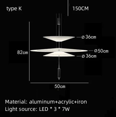 Suspension LED moderne en acrylique pour table à manger et restaurant