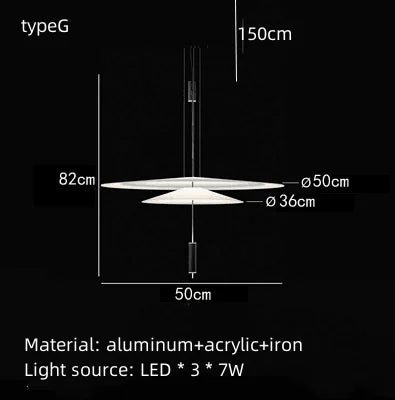Suspension LED moderne en acrylique pour table à manger et restaurant