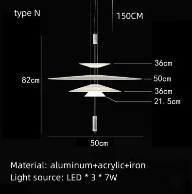 Suspension LED moderne en acrylique pour table à manger et restaurant