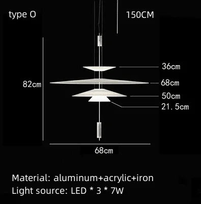 Suspension LED moderne en acrylique pour table à manger et restaurant