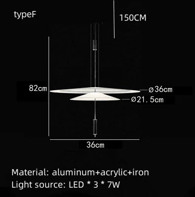 Suspension LED moderne en acrylique pour table à manger et restaurant