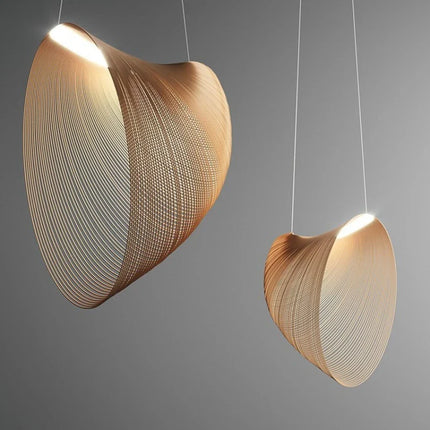 Suspension nid d'oiseau japonaise en bambou, éclairage moderne pour salon et chambre