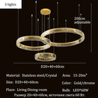 D20 40 60cm B / Chrome Lumière Corps / Lumière chaude 3000k