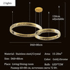 D60 80cm B / Chrome Lumière Corps / Lumière chaude 3000k