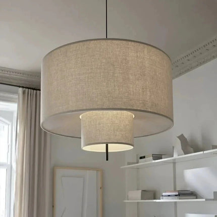 Suspension Nordique Wabi Sabi en lin, style chinois moderne pour salon et hôtel