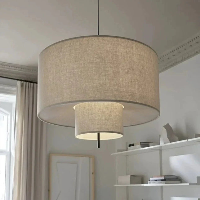 Suspension Nordique Wabi Sabi en lin, style chinois moderne pour salon et hôtel