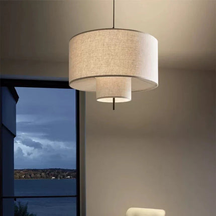 Suspension Nordique Wabi Sabi en lin, style chinois moderne pour salon et hôtel