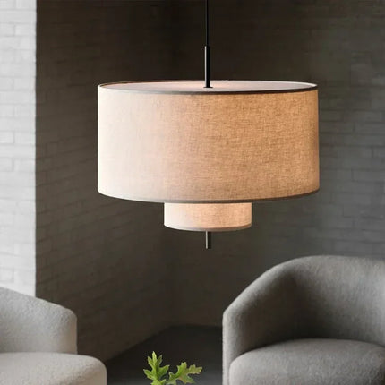 Suspension Nordique Wabi Sabi en lin, style chinois moderne pour salon et hôtel