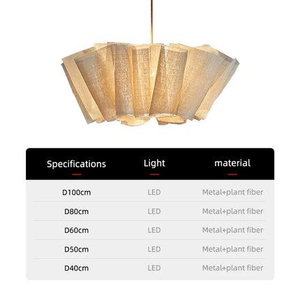 Suspension Wabi Sabi en tissu tricoté main LED pour salon et restaurant