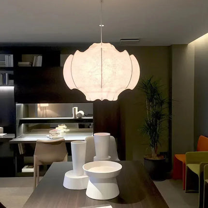 Suspension Wabi Sabi en Soie Japonaise, Luminaire d’Ambiance pour Salon et Chambre