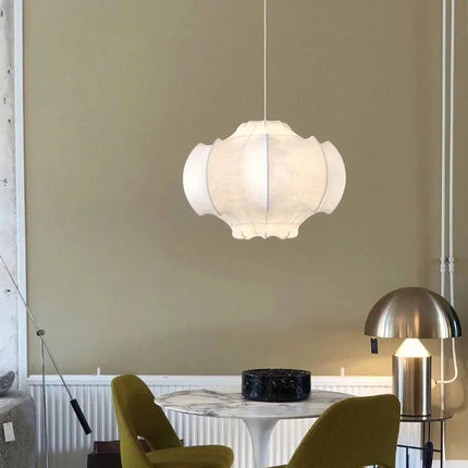 Suspension Wabi Sabi en Soie Japonaise, Luminaire d’Ambiance pour Salon et Chambre
