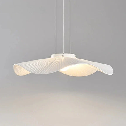 Suspension Wabi Sabi Lotus en tissu blanc, éclairage nordique pour salon et salle à manger