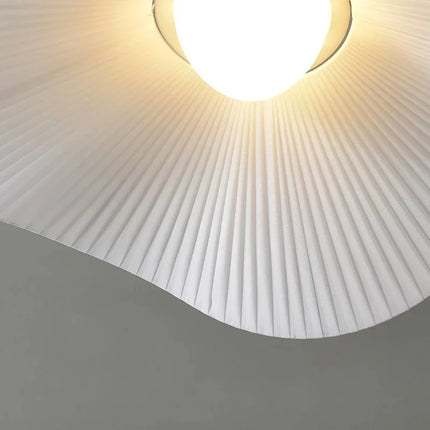 Suspension Wabi Sabi Lotus en tissu blanc, éclairage nordique pour salon et salle à manger