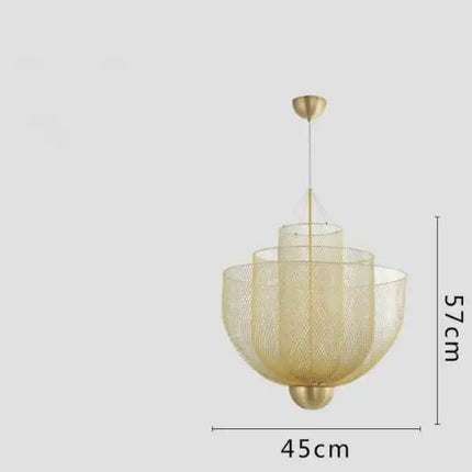 Suspension Meshmatics LED en Métal Cage à Oiseaux Dorée et Argentée Dimmable