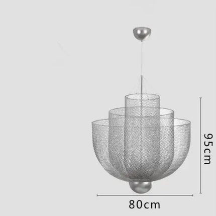 Suspension Meshmatics LED en Métal Cage à Oiseaux Dorée et Argentée Dimmable