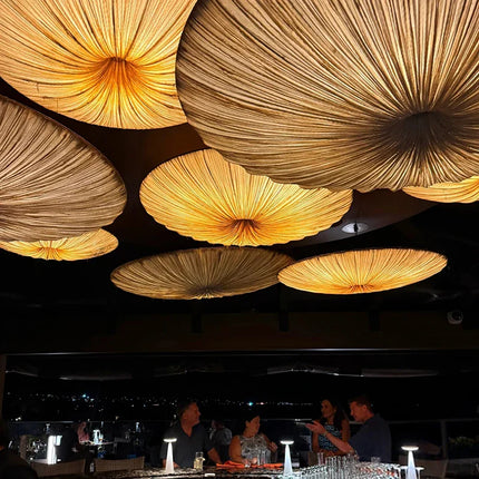 Suspension Japonaise Wabi Sabi en tissu LED pour salon et chambre nordique