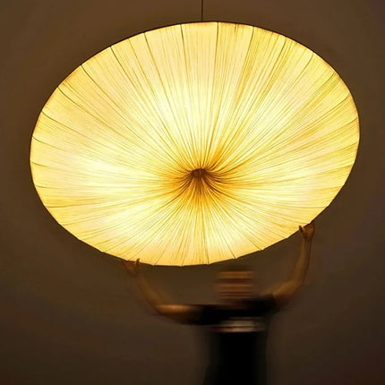 Suspension Japonaise Wabi Sabi en tissu LED pour salon et chambre nordique