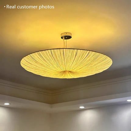 Suspension Japonaise Wabi Sabi en tissu LED pour salon et chambre nordique