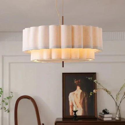 Suspension en tissu japonais Wabi Sabi, lumière chaude pour salon et chambre