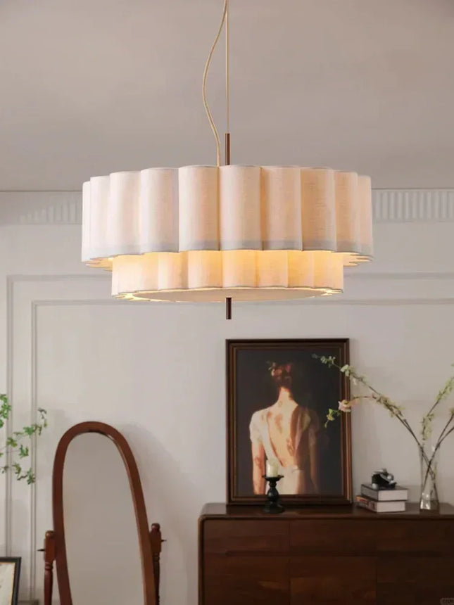 Suspension en tissu japonais Wabi Sabi, lumière chaude pour salon et chambre