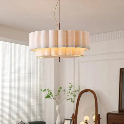 Suspension en tissu japonais Wabi Sabi, lumière chaude pour salon et chambre