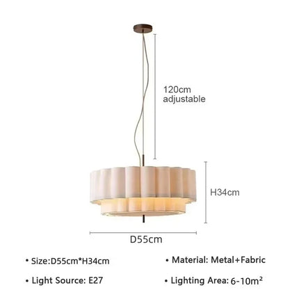 Suspension en tissu japonais Wabi Sabi, lumière chaude pour salon et chambre