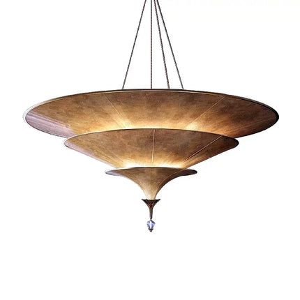 Suspension parapluie thaïlandaise en papier, style Wabi Sabi, lumière chaude pour hôtel et restaurant