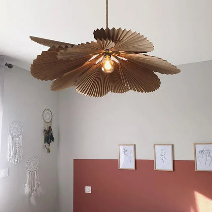 Suspension Lotus en papier plié, lampe bohème LED pour salon et bar