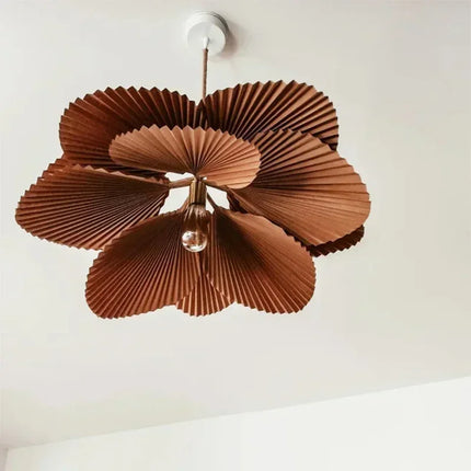 Suspension Lotus en papier plié, lampe bohème LED pour salon et bar